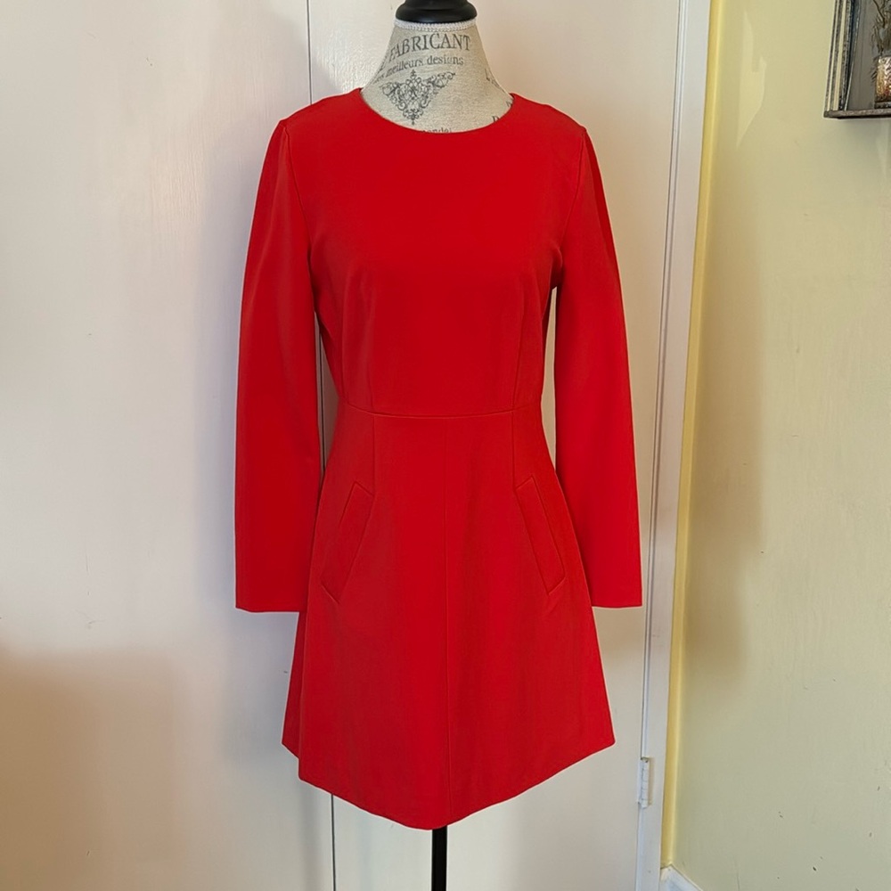 DVF Diane Von Furstenburg Red Long Sleeve Dress